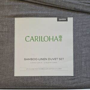 Cariloha Gray Bamboo-Linen Duvet Queen Set